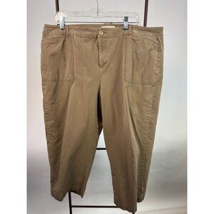 Coldwater Creek Womens Natural Fit Cropped Pants Size 18 Brown Cotton/Spandex